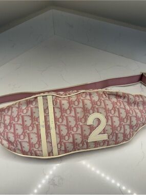 Vintage Dior Pink Monogram #2 Bum Bag with Cream Accents